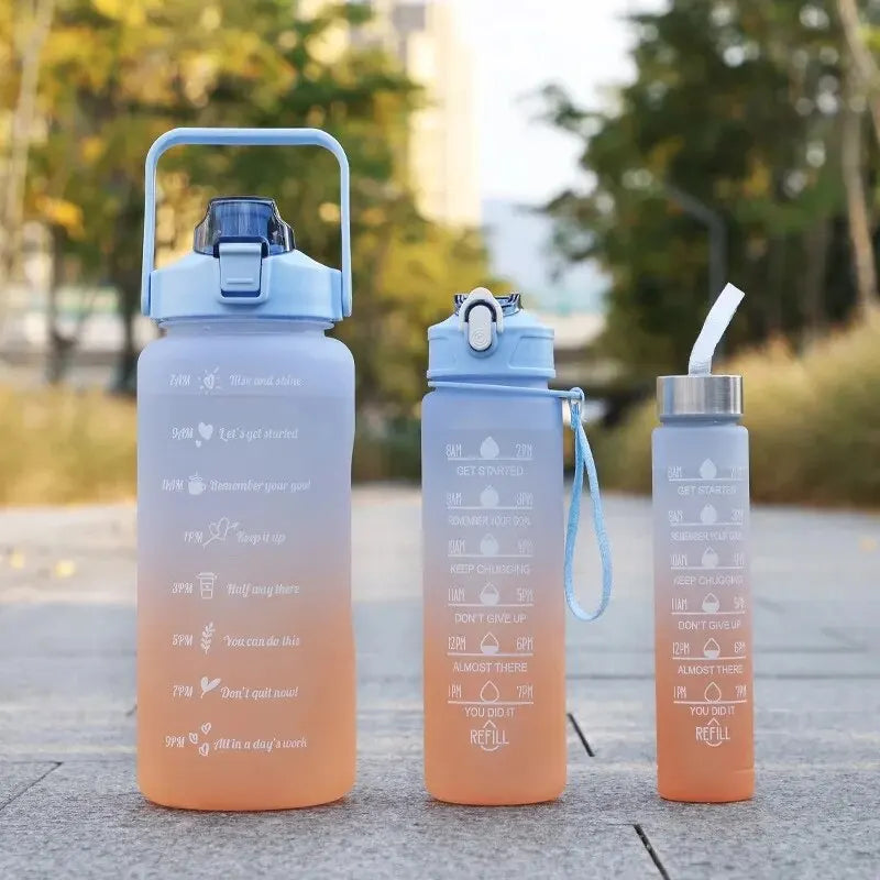 Ensemble de 3 Bouteilles d'eau pour le sport couleurs dégradées KERRASTAZ